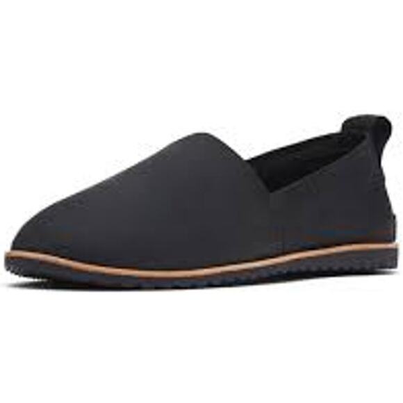 Sorel Ella Slip On Shoes Flats Leather Waterproof Everyday Casual Black 8 - Picture 1 of 7